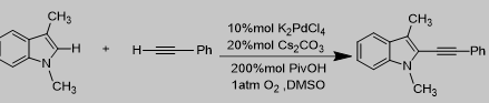 Pd(II)催化的吲哚的炔基化反应